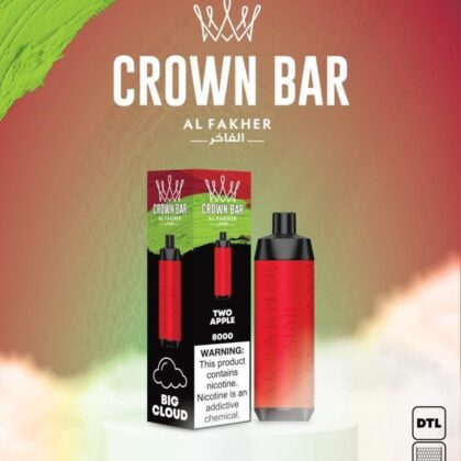 Crown Bar Two Apple 8000 10+  Box price 380 Aed  Free delivery