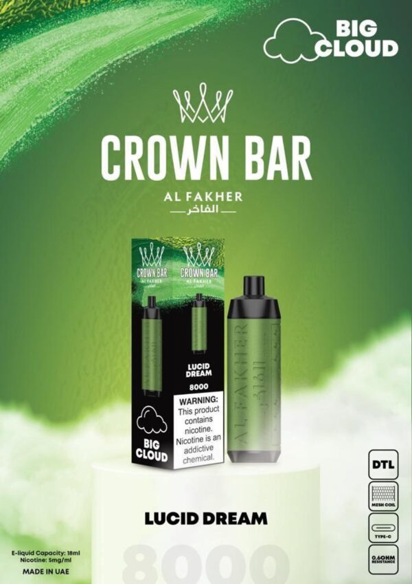 Crown Bar Lucid Dream 8000 10+ order Free Delivery